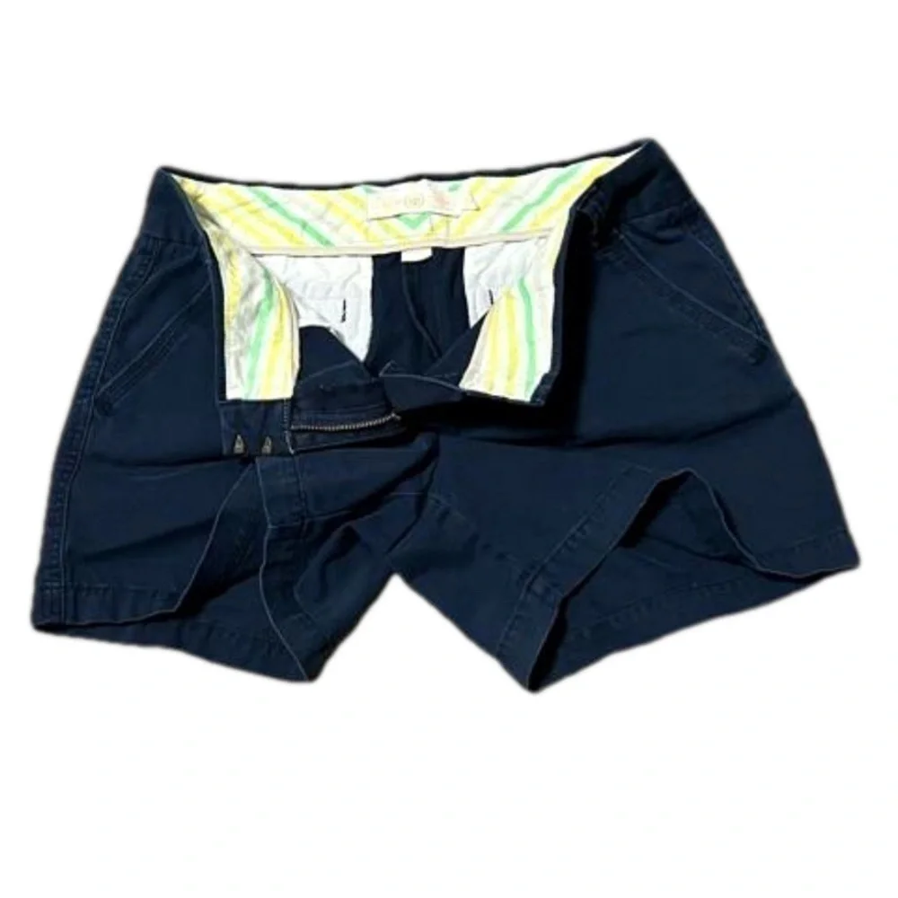J Crew Weathered Chino Classic Twill City Fit Cotton Navy Shorts Women Size 10
